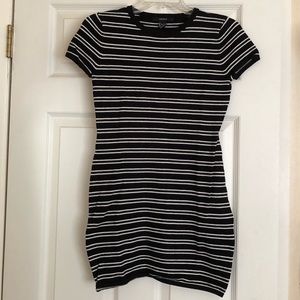 Black and White Striped Tee Shirt Dress